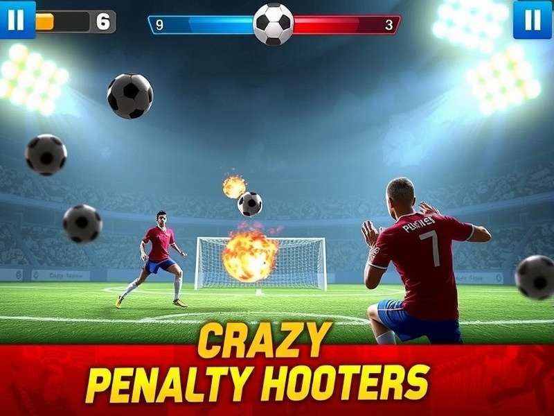 Penalty Shooters 2 unblocked gameplay screenshot showing a player taking a penalty kick