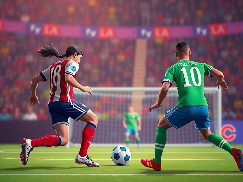 Soccer ball on penalty spot in a stadium