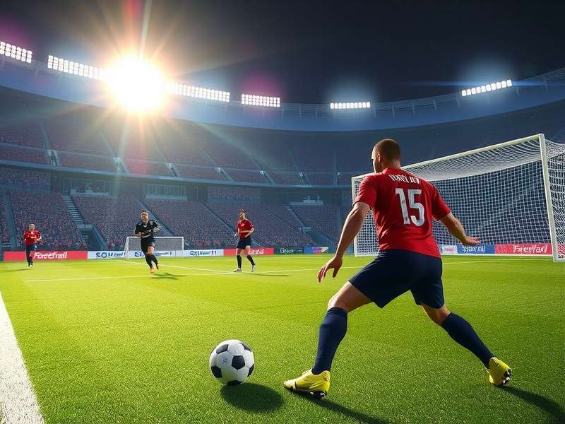 Penalty Shooters Online Multiplayer gameplay screen showing a goalkeeper diving and a ball in the net