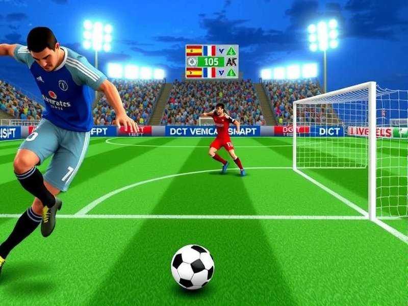 Penalty Shooters Unblocked Games 76 gameplay screenshot showing penalty kick action