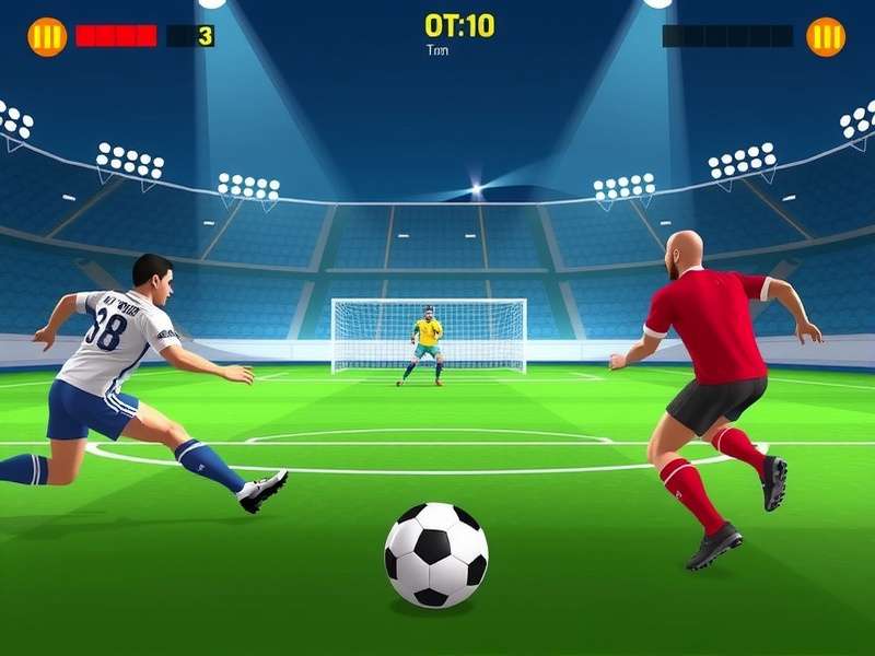 Penalty Shooters gameplay on Cool Math Games showing penalty kick moment