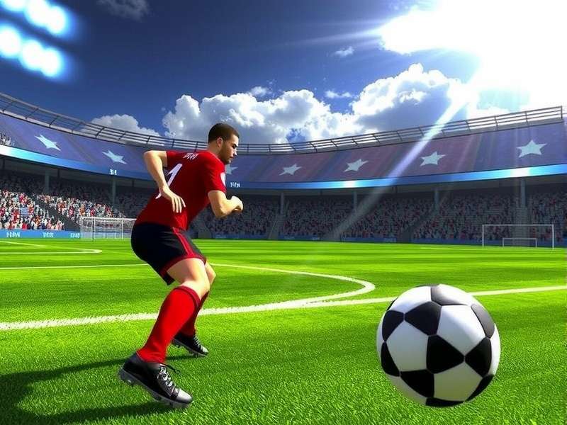 Penalty Shooters 2 gameplay screenshot showing a striker taking a penalty kick