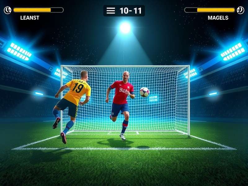 Penalty Shooters 2 Gameplay Screenshot - Goalkeeper diving to save penalty