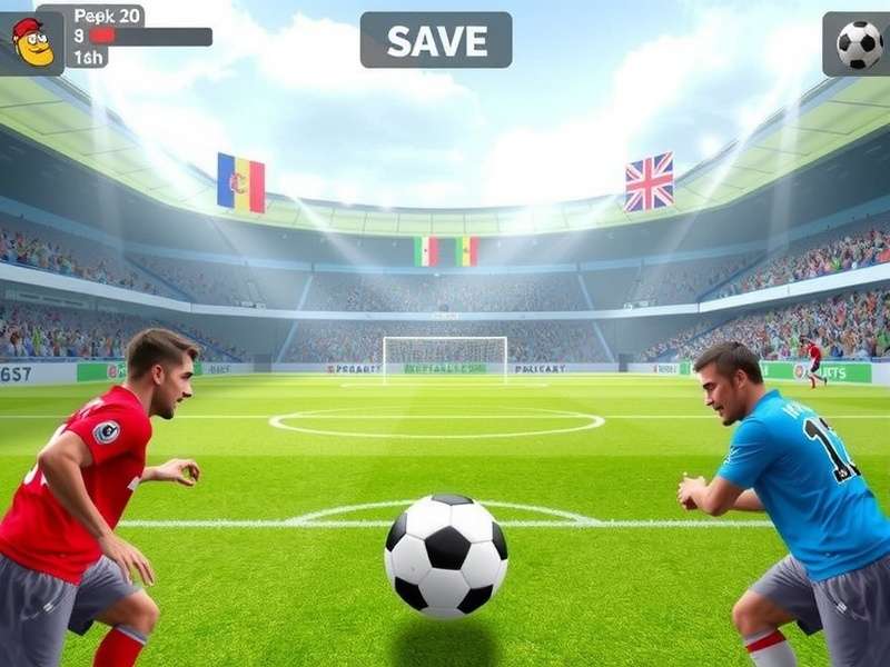 Soccer ball on penalty spot in a stadium