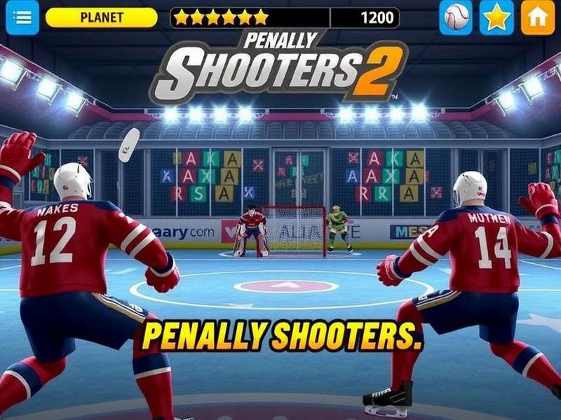 Penalty Shooters 2 gameplay screenshot showing a football penalty kick