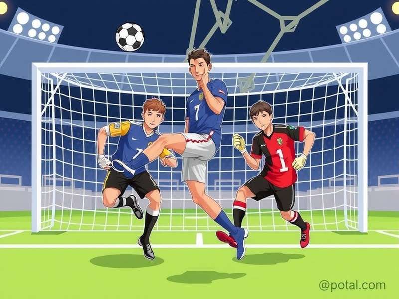 Penalty Shooters X gameplay screenshot showing advanced penalty shooting mechanics