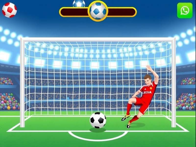 Cool Math Games Soccer Penalty gameplay screenshot showing a penalty shootout scene