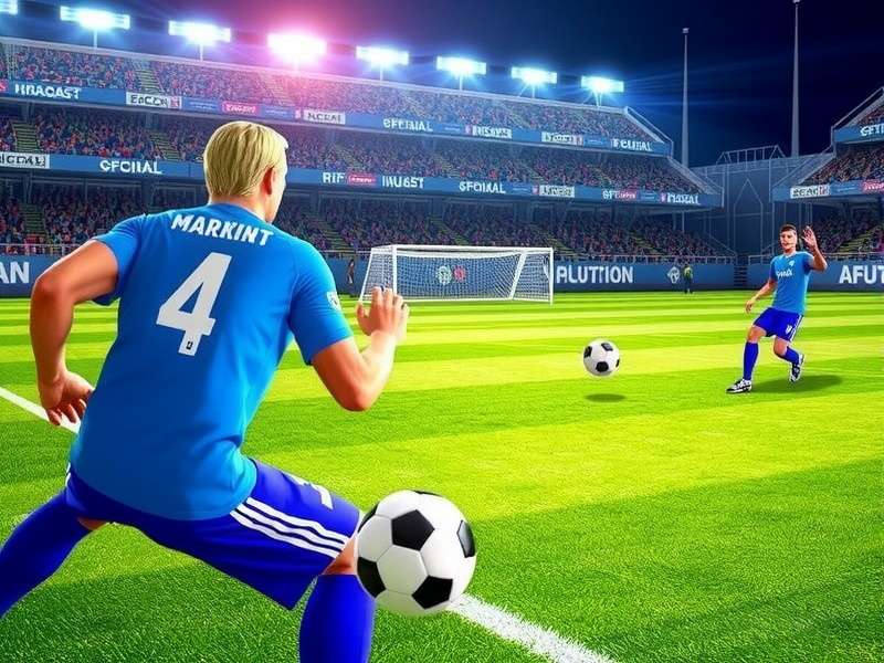 Penalty Shooters 2 Futebol Io gameplay screenshot showing a penalty kick scene