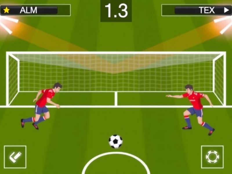 Penalty Shooters 3 gameplay screenshot showing penalty kick action