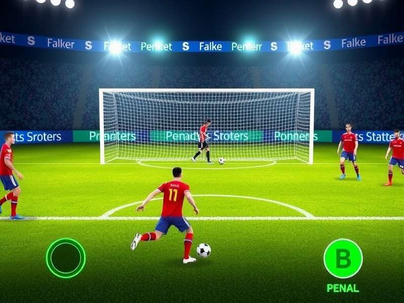 Gameplay screenshot of Penalty Shooters 4 F Tbol showing a player taking a penalty kick