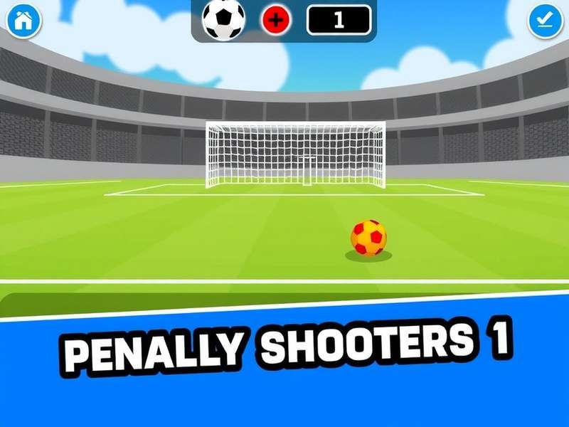 Penalty Shooters 1 gameplay screenshot showing a football penalty kick