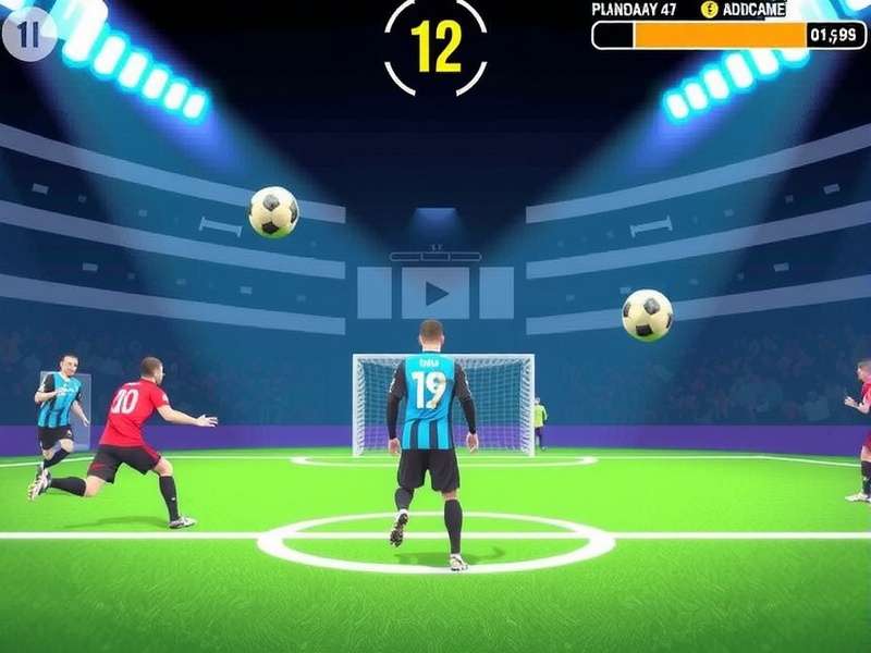Penalty Shooters 1001 gameplay screenshot showing a tense shootout moment