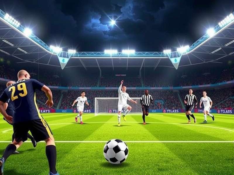 Dynamic screenshot of an online penalty shootout game showing a striker shooting and a goalkeeper diving