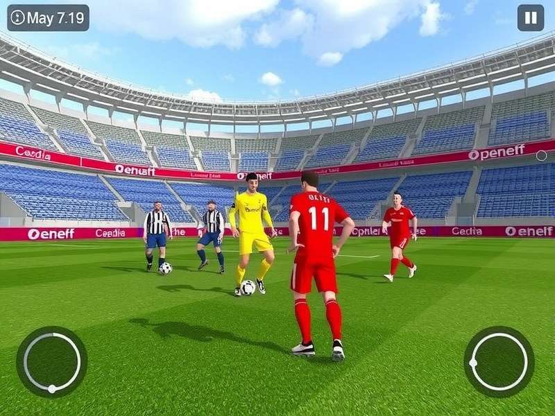 Penalty Shooters 3 gameplay screenshot showing penalty kick action