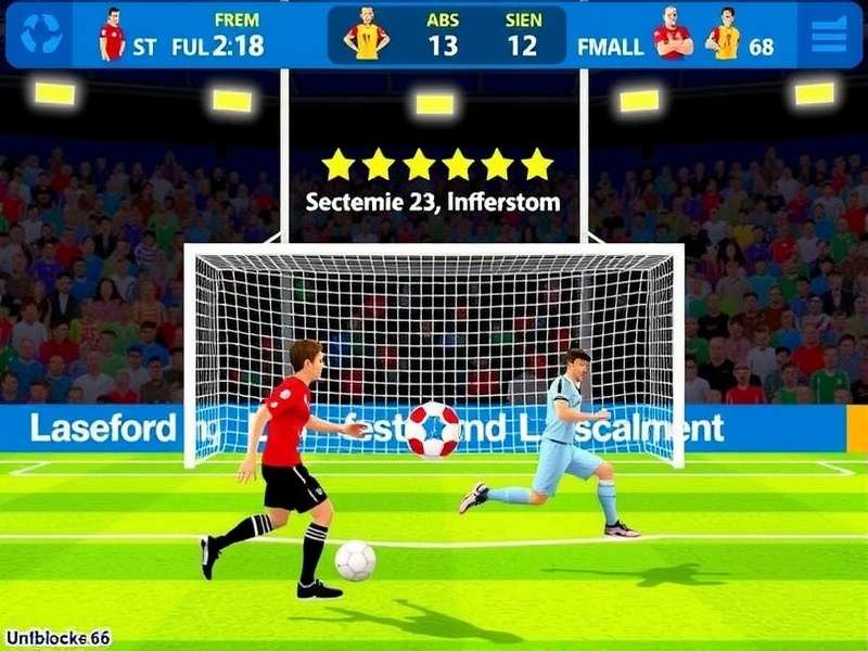 Penalty Shooters 2 gameplay screenshot on Classroom 6x platform showing penalty shootout action