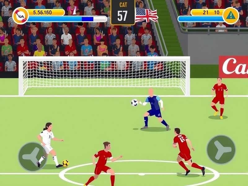 Penalty Shootout Unblocked gameplay screen showing a goalkeeper diving for a ball