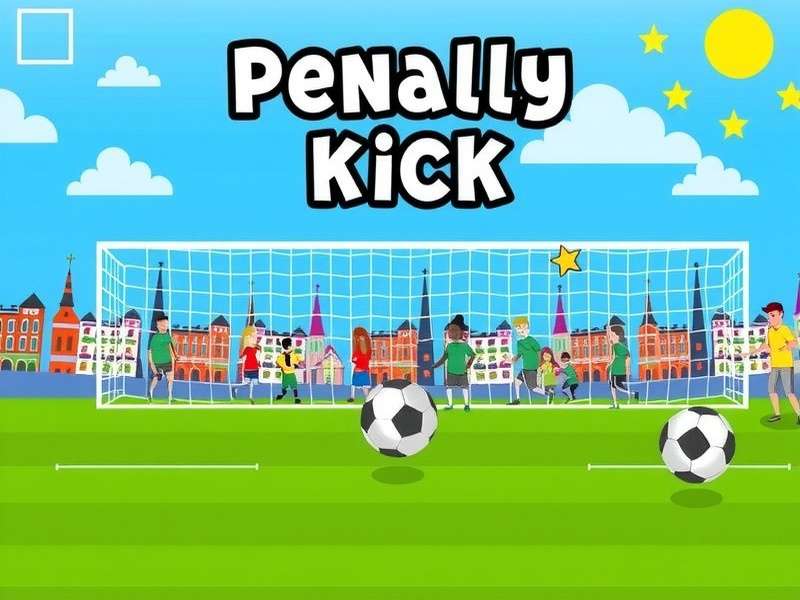 Screenshot of a penalty kick game on Cool Math Games showing a goalkeeper diving to save a ball