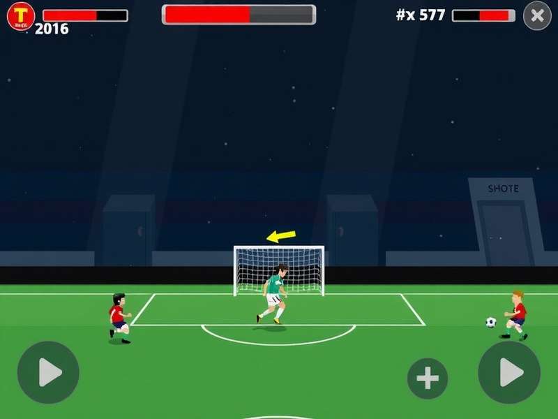 Penalty Shooters Unblocked 77 gameplay screenshot showing intense penalty shootout