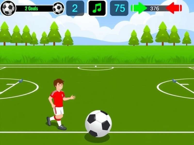 Cool Math Games Soccer – Penalty Shooters action on the pitch with goal and ball