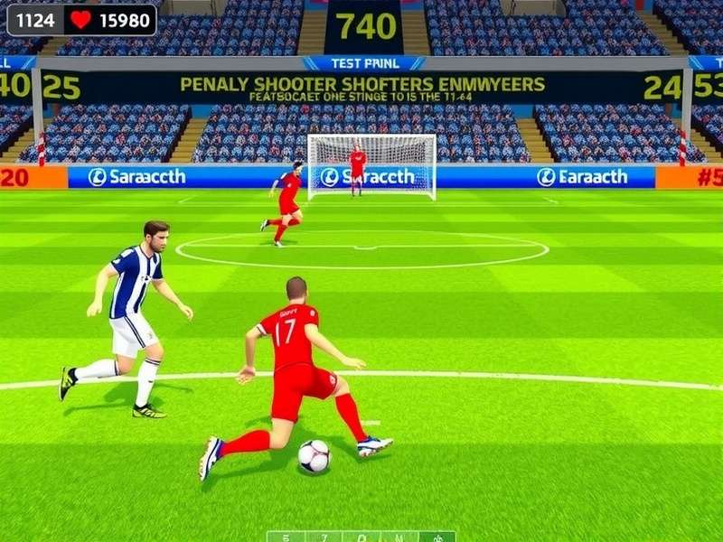 Penalty Shooters Online Unblocked gameplay action shot with football and goal