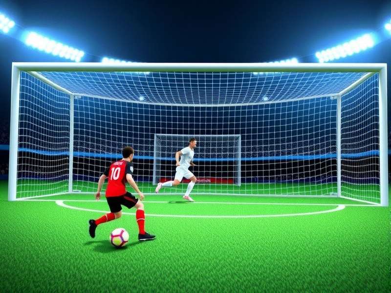 Penalty Shooters 12 gameplay screenshot showing a dramatic penalty kick moment
