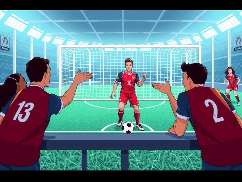 Penalty Shooters 2 Github Vercel gameplay screenshot showing a penalty kick in action