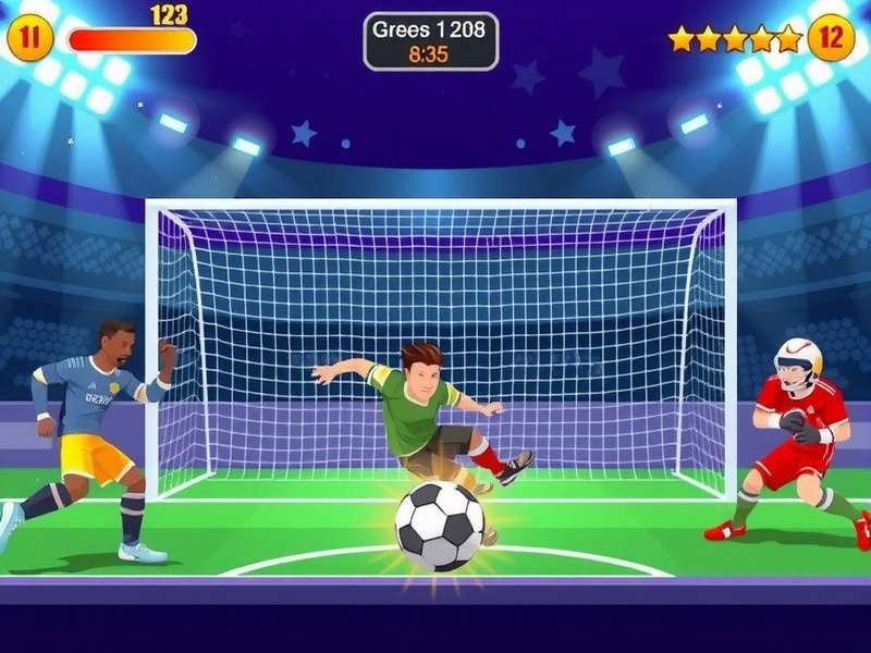 Penalty Shooters 2 gameplay action shot with goalkeeper and striker