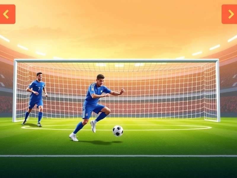 Football Penalty Shooters Unblocked gameplay action shot featuring a striker and goalkeeper