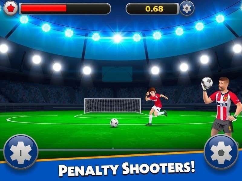Penalty Shooters 2 Free gameplay action shot with goalkeeper and ball