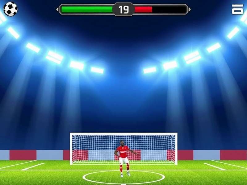Penalty Shooters 2 Online Soccer Game – action shot of a penalty kick with goalkeeper