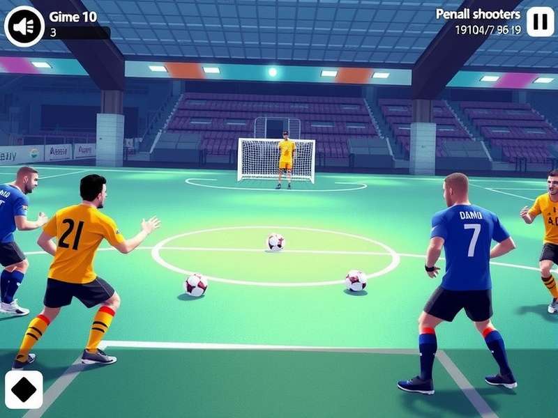 Penalty Shooters 2 Za Darmo – free online penalty kick game action scene with goalkeeper and striker