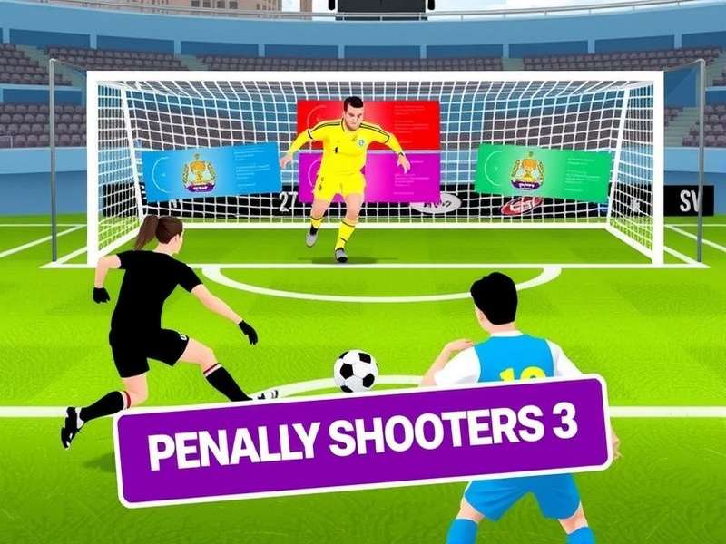 Penalty Shooters 3 Football action shot — striker vs goalkeeper in high-stakes moment