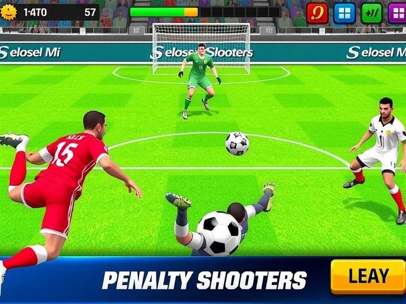 Penalty Shooters Online Game – action on the pitch with goalkeeper and striker