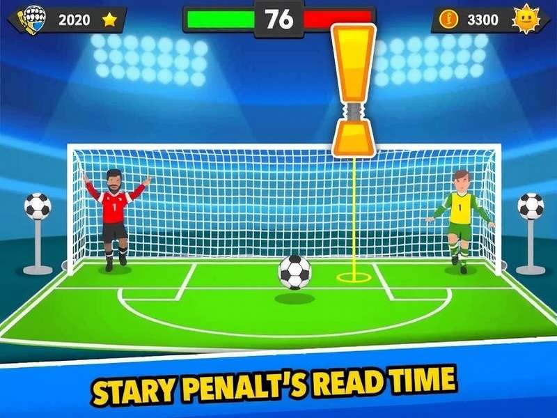 Crazy Games Penalty Shooters 2 gameplay screenshot showing penalty kick action