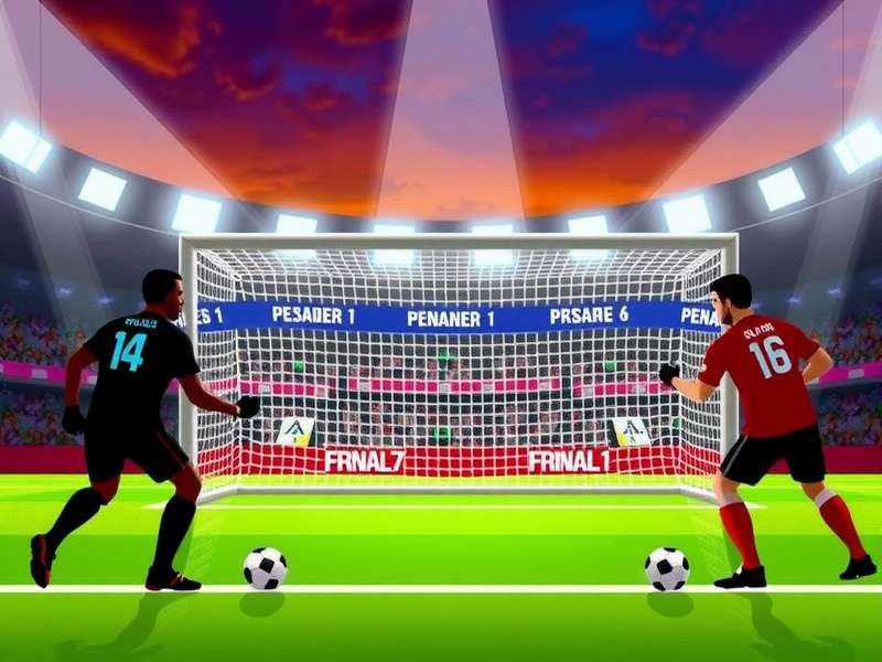 Penalty Shooters 2 Unblocked 66 gameplay action shot showing a striker vs goalkeeper duel