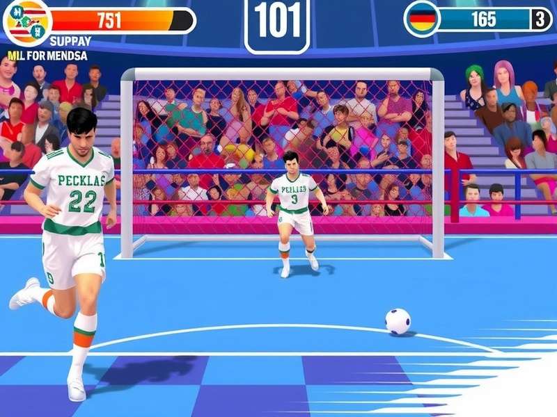 Penalty Shooters Io gameplay action shot with goalkeeper and striker