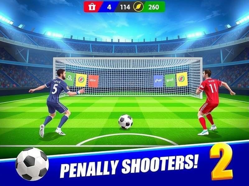 Penalty Shooters 2 Friv - gameplay action shot with football and goal