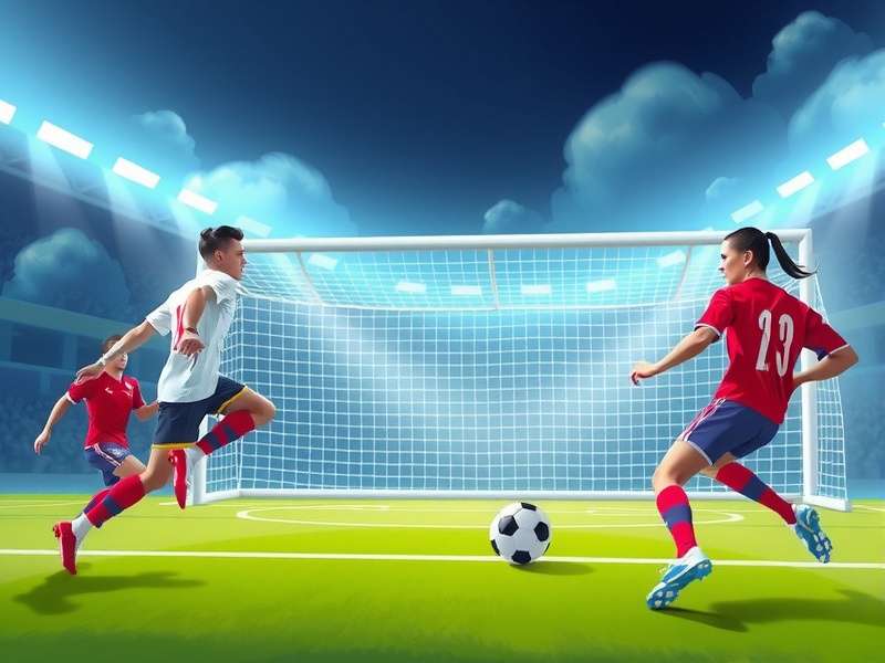 Penalty Shooters Poki gameplay action shot with goalkeeper and striker