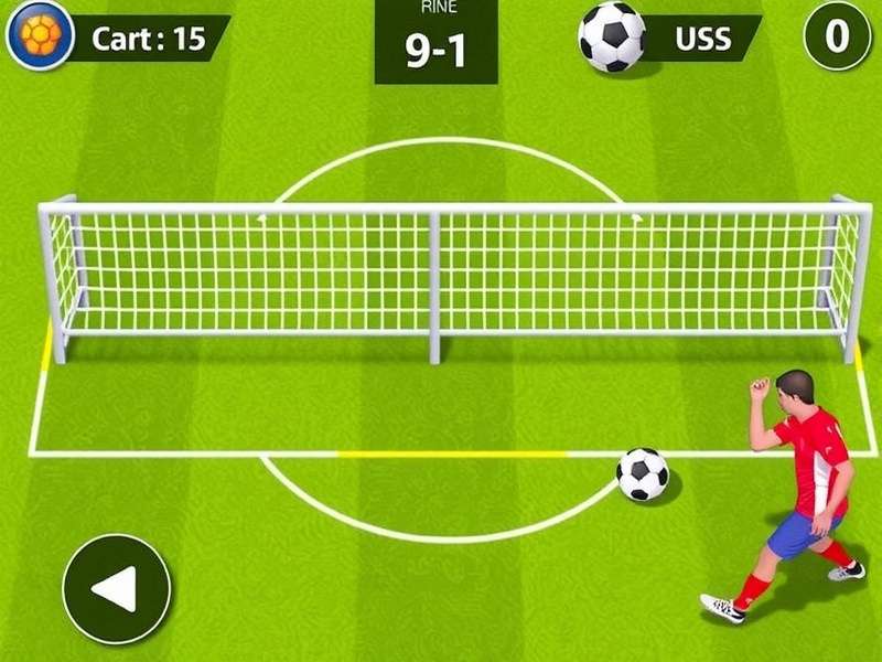 Soccer Penalty Kick action scene with ball and goal